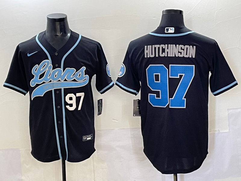 Men 2025 Detroit Lions #97 Hutchinson Black joint name 2025 Nike Limited NFL Jersey style 005->detroit lions->NFL Jersey